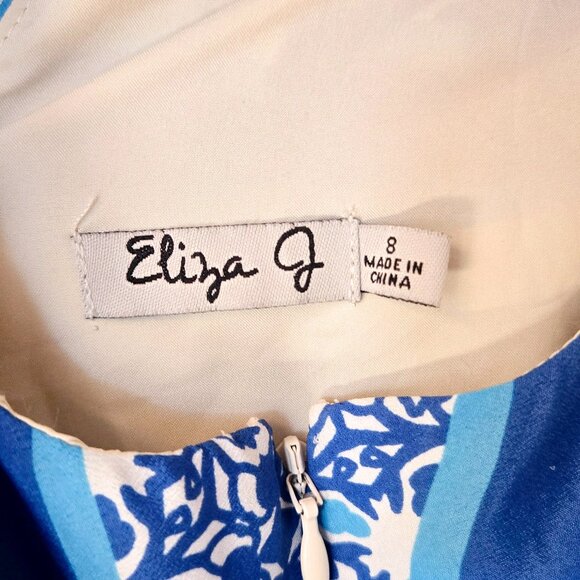 Eliza J floor length blue patterned dress - Picture 6 of 7